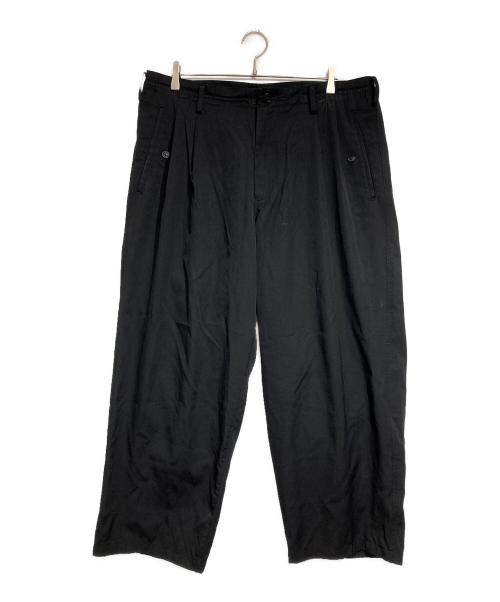 Y's for men（ワイズフォーメン）Y's for men (ワイズフォーメン) WOOL GABADINE TACK WIDE PANTS/ウールギャバジンタックワイドパンツ ブラック サイズ:3の古着・服飾アイテム