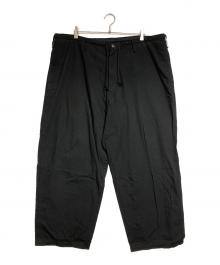 Y's for men（ワイズフォーメン）の古着「STRING PANTS WITH COTTON LINEN/ストリングパンツウィズコットンリネン」｜ブラック