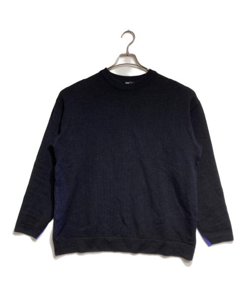 MIYAKE DESIGN STUDIO（ミヤケ デザイン スタジオ）MIYAKE DESIGN STUDIO (ミヤケ デザイン スタジオ) 抜染ラインウールニット/Wool Knit ブラック サイズ:Lの古着・服飾アイテム