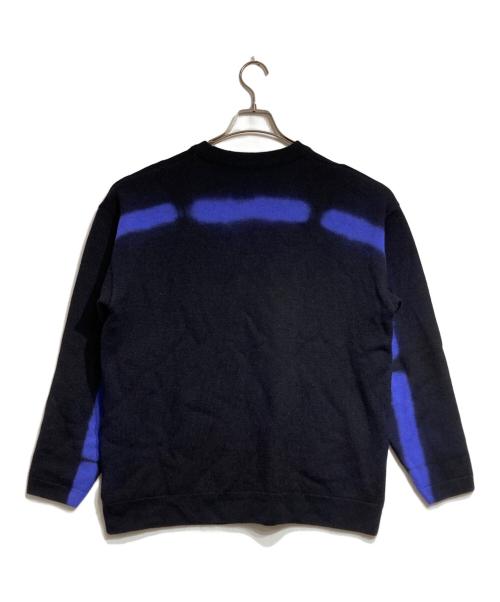 MIYAKE DESIGN STUDIO（ミヤケ デザイン スタジオ）MIYAKE DESIGN STUDIO (ミヤケ デザイン スタジオ) 抜染ラインウールニット/Wool Knit ブラック サイズ:Lの古着・服飾アイテム