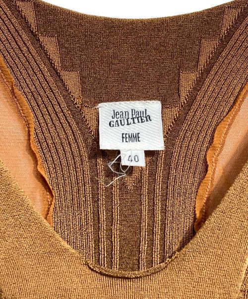 Jean Paul Gaultier FEMME（ジャンポールゴルチエ フェム）Jean Paul Gaultier FEMME (ジャンポールゴルチエ フェム) 切替シアーブラウス/Sheer paneled blouse ブラウン サイズ:40の古着・服飾アイテム