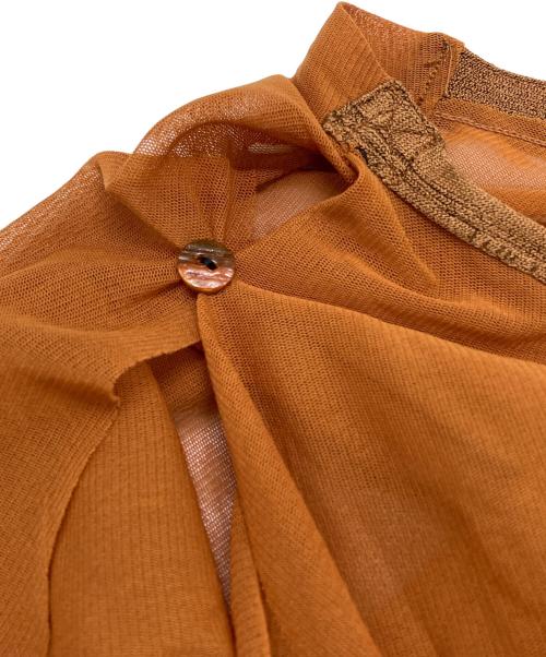 Jean Paul Gaultier FEMME（ジャンポールゴルチエ フェム）Jean Paul Gaultier FEMME (ジャンポールゴルチエ フェム) 切替シアーブラウス/Sheer paneled blouse ブラウン サイズ:40の古着・服飾アイテム