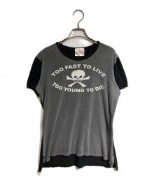 Vivienne Westwood（ヴィヴィアンウエストウッド）の古着「スカルＴシャツ/skull t-shirt」｜グレー×ブラック