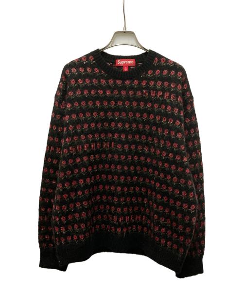 SUPREME（シュプリーム）Supreme (シュプリーム) Flowers Metallic Sweater ブラック サイズ:Mの古着・服飾アイテム