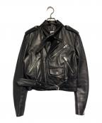 BALENCIAGAバレンシアガ）の古着「ラムレザースカーフバイカー ライダースジャケット/Riders Jacket」｜ブラック