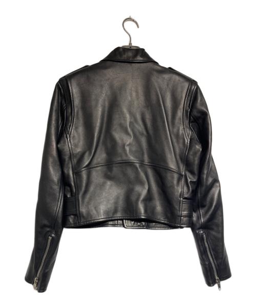 BALENCIAGA（バレンシアガ）BALENCIAGA (バレンシアガ) ラムレザースカーフバイカー ライダースジャケット/Riders Jacket ブラック サイズ:36の古着・服飾アイテム