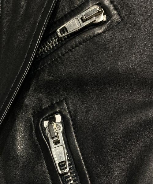 BALENCIAGA（バレンシアガ）BALENCIAGA (バレンシアガ) ラムレザースカーフバイカー ライダースジャケット/Riders Jacket ブラック サイズ:36の古着・服飾アイテム