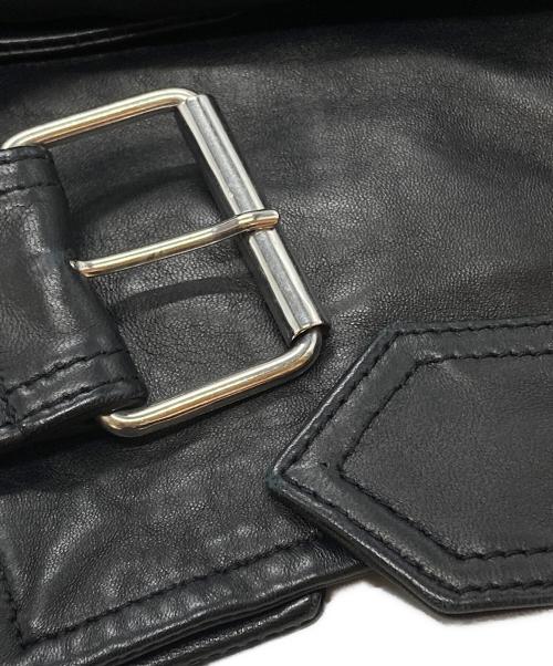 BALENCIAGA（バレンシアガ）BALENCIAGA (バレンシアガ) ラムレザースカーフバイカー ライダースジャケット/Riders Jacket ブラック サイズ:36の古着・服飾アイテム