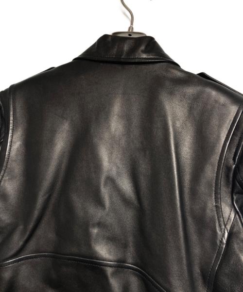 BALENCIAGA（バレンシアガ）BALENCIAGA (バレンシアガ) ラムレザースカーフバイカー ライダースジャケット/Riders Jacket ブラック サイズ:36の古着・服飾アイテム