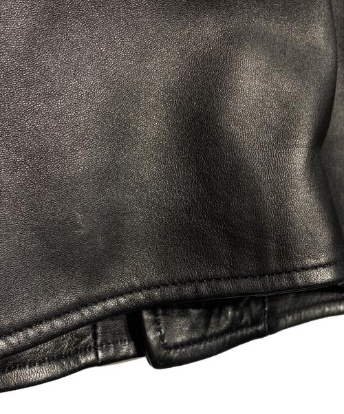 BALENCIAGA（バレンシアガ）BALENCIAGA (バレンシアガ) ラムレザースカーフバイカー ライダースジャケット/Riders Jacket ブラック サイズ:36の古着・服飾アイテム
