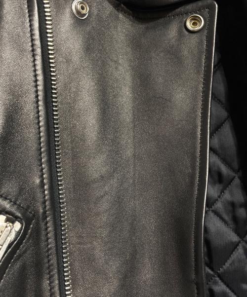 BALENCIAGA（バレンシアガ）BALENCIAGA (バレンシアガ) ラムレザースカーフバイカー ライダースジャケット/Riders Jacket ブラック サイズ:36の古着・服飾アイテム