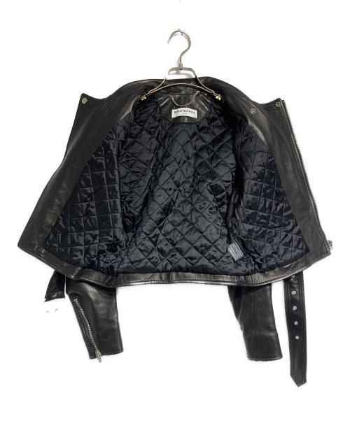BALENCIAGA（バレンシアガ）BALENCIAGA (バレンシアガ) ラムレザースカーフバイカー ライダースジャケット/Riders Jacket ブラック サイズ:36の古着・服飾アイテム