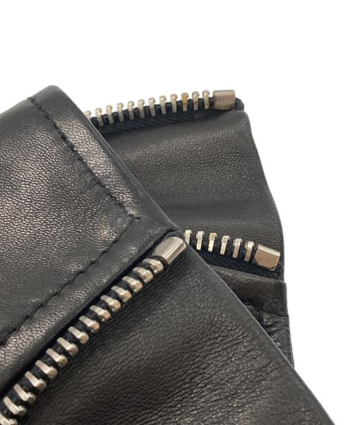 BALENCIAGA（バレンシアガ）BALENCIAGA (バレンシアガ) ラムレザースカーフバイカー ライダースジャケット/Riders Jacket ブラック サイズ:36の古着・服飾アイテム