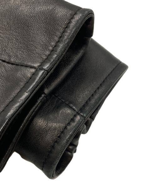 BALENCIAGA（バレンシアガ）BALENCIAGA (バレンシアガ) ラムレザースカーフバイカー ライダースジャケット/Riders Jacket ブラック サイズ:36の古着・服飾アイテム