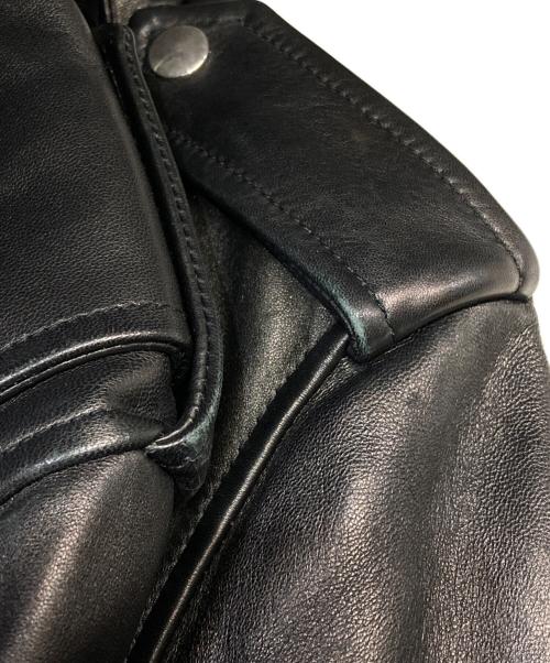 BALENCIAGA（バレンシアガ）BALENCIAGA (バレンシアガ) ラムレザースカーフバイカー ライダースジャケット/Riders Jacket ブラック サイズ:36の古着・服飾アイテム