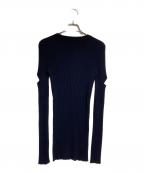 MM6 Maison Margielaエムエムシックスメゾンマルジェラ）の古着「エルボーホールデザインリブカットソー/Elbow Cutout Ribbed Top」｜ネイビー