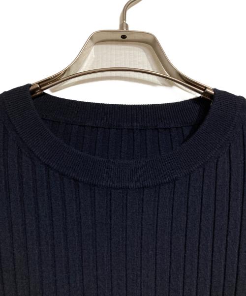 MM6 Maison Margiela（エムエムシックスメゾンマルジェラ）MM6 Maison Margiela (エムエムシックスメゾンマルジェラ) エルボーホールデザインリブカットソー/Elbow Cutout Ribbed Top ネイビー サイズ:Sの古着・服飾アイテム