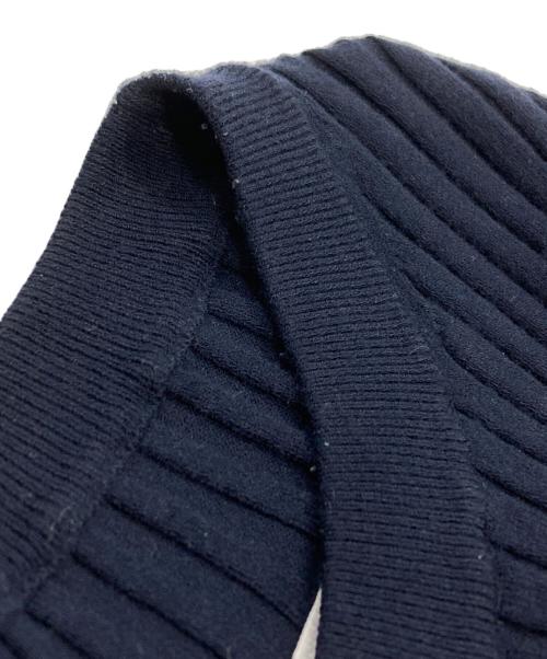 MM6 Maison Margiela（エムエムシックスメゾンマルジェラ）MM6 Maison Margiela (エムエムシックスメゾンマルジェラ) エルボーホールデザインリブカットソー/Elbow Cutout Ribbed Top ネイビー サイズ:Sの古着・服飾アイテム