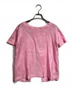 MM6 Maison Margielaエムエムシックスメゾンマルジェラ）の古着「ストライプシャツブラウス/Striped shirt blouse」｜ピンク40