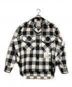 Maison MIHARA YASUHIROメゾン ミハラ ヤスヒロ）の古着「Amateur Sewn Like Check Shirt/アマチュアソーンライク チェックシャツ」｜ブラック×ホワイト
