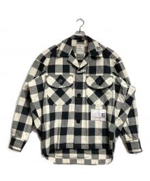 Maison MIHARA YASUHIRO（メゾン ミハラ ヤスヒロ）の古着「Amateur Sewn Like Check Shirt/アマチュアソーンライク チェックシャツ」｜ブラック×ホワイト