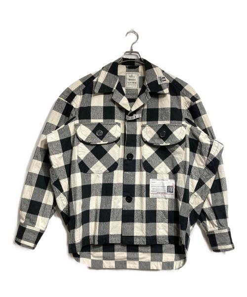 Maison MIHARA YASUHIRO（メゾン ミハラ ヤスヒロ）Maison MIHARA YASUHIRO (メゾン ミハラ ヤスヒロ) Amateur Sewn Like Check Shirt/アマチュアソーンライク チェックシャツ ブラック×ホワイト サイズ:48の古着・服飾アイテム
