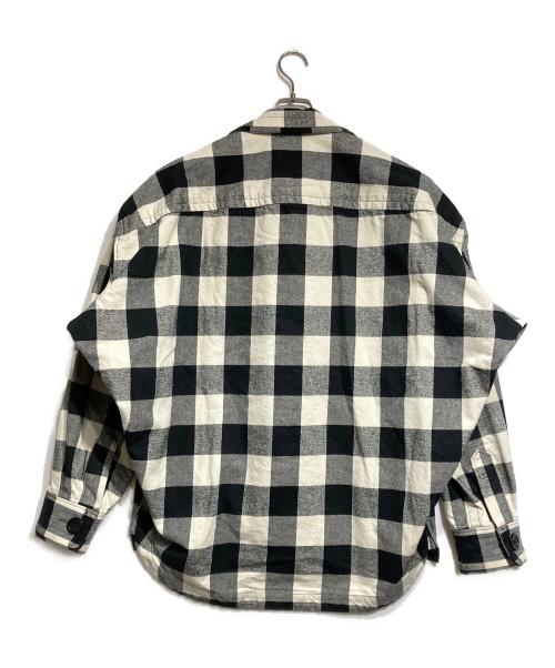 Maison MIHARA YASUHIRO（メゾン ミハラ ヤスヒロ）Maison MIHARA YASUHIRO (メゾン ミハラ ヤスヒロ) Amateur Sewn Like Check Shirt/アマチュアソーンライク チェックシャツ ブラック×ホワイト サイズ:48の古着・服飾アイテム