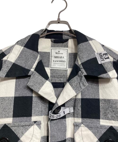 Maison MIHARA YASUHIRO（メゾン ミハラ ヤスヒロ）Maison MIHARA YASUHIRO (メゾン ミハラ ヤスヒロ) Amateur Sewn Like Check Shirt/アマチュアソーンライク チェックシャツ ブラック×ホワイト サイズ:48の古着・服飾アイテム