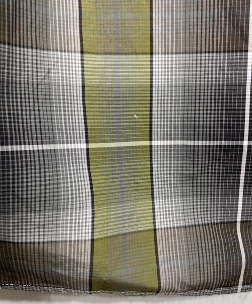 Maison MIHARA YASUHIRO（メゾン ミハラ ヤスヒロ）Maison MIHARA YASUHIRO (メゾン ミハラ ヤスヒロ) スカーフディティール チェックシャツ/Scarf Detail CheckShirt グレー×カーキ サイズ:46の古着・服飾アイテム