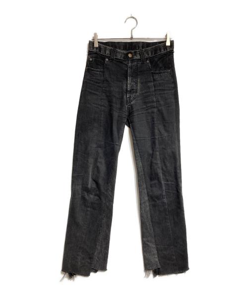 Maison Margiela（メゾンマルジェラ）Maison Margiela (メゾンマルジェラ) アシンメトリー ステッチデニム/Asymmetrical Stitch Denim ブラック サイズ:40の古着・服飾アイテム