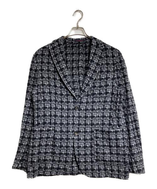 THE GIGI（ザ・ジジ）THE GIGI (ザ・ジジ) ハウンドトゥースウールジャケット/Houndstooth wool jacket/ANGIE グレー サイズ:50の古着・服飾アイテム