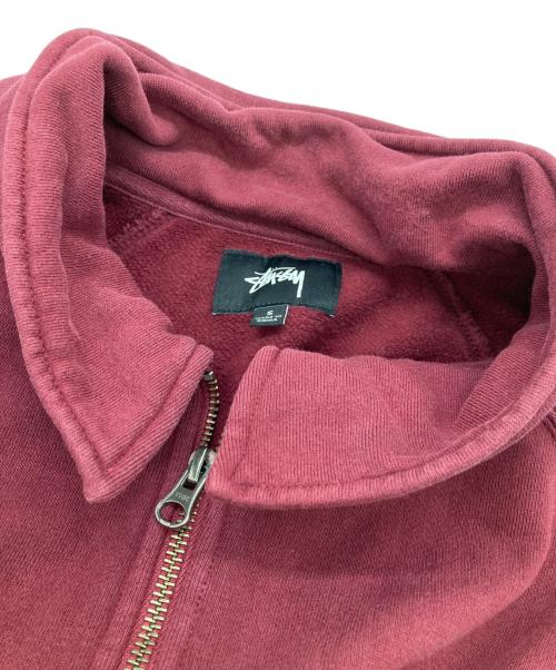 stussy（ステューシー）stussy (ステューシー) ハーフジップスウェット レッド サイズ:Sの古着・服飾アイテム