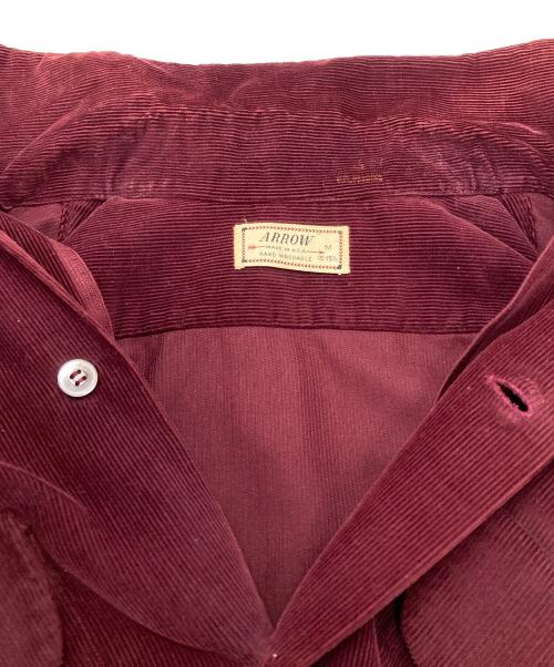 ARROW（アロー）ARROW (アロー) ヴィンテージコーデュロイシャツ/Vintage corduroy shirt ワインレッド サイズ:M（15~15・1/2）の古着・服飾アイテム