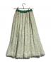 BLAMINK (ブラミンク) ラメツイード プリーツスカート/Lamé tweed pleated skirt  ベージュ×グリーン サイズ:36：18000円