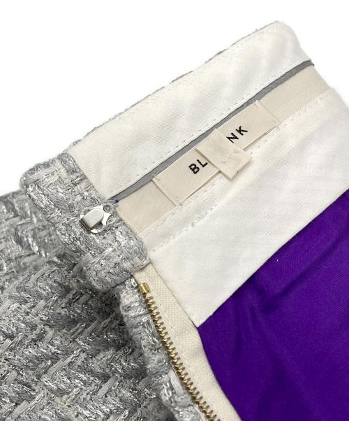 BLAMINK（ブラミンク）BLAMINK (ブラミンク) ツイードフリンジスカート/tweed fringe skirt シルバー サイズ:36の古着・服飾アイテム
