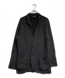 LARDINI（ラルディーニ）の古着「ウールニットジャケット/Wool knit jacket」｜ブラック