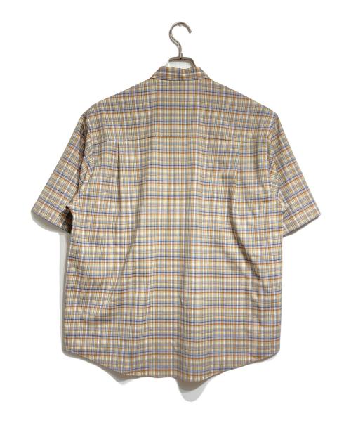 AURALEE（オーラリー）AURALEE (オーラリー) WASHABLE SUPER LIGHT WOOL CHECK HALF SLEEVED SHIRTS/ウォッシャブルスーパーライトウールチェック半袖シャツ ベージュ サイズ:3の古着・服飾アイテム