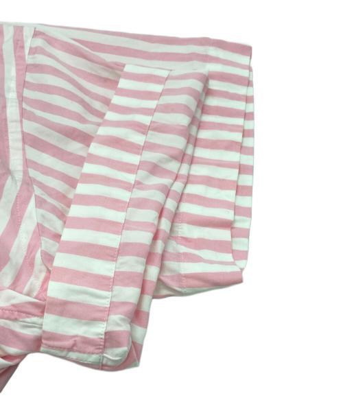COMME des GARCONS HOMME PLUS（コムデギャルソンオムプリュス）COMME des GARCONS HOMME PLUS (コムデギャルソンオムプリュス) インナープリントストライプジップシャツ/Striped Zip-Up Shirt with Inner Print ピンク サイズ:-の古着・服飾アイテム
