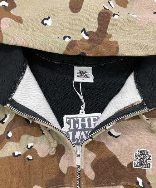 THE BLACK EYE PATCH（ブラックアイパッチ）THE BLACK EYE PATCH (ブラックアイパッチ) SMALL OG 2 TONE ZIP HOODIE カーキ×ブラック サイズ:Ｍの古着・服飾アイテム
