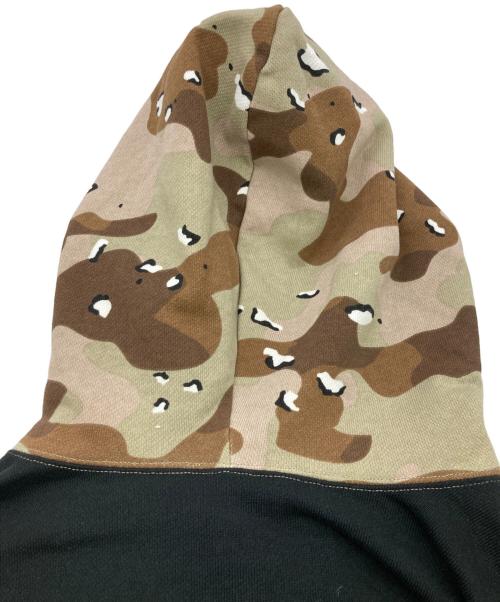 THE BLACK EYE PATCH（ブラックアイパッチ）THE BLACK EYE PATCH (ブラックアイパッチ) SMALL OG 2 TONE ZIP HOODIE カーキ×ブラック サイズ:Ｍの古着・服飾アイテム