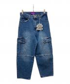 THE BLACK EYE PATCHブラックアイパッチ）の古着「URBAN ARROWS STITCHED CARGO JEANS()」｜インディゴ