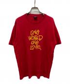 stussyステューシー）の古着「ONE WORLD ONE LOVE TEE」｜レッド