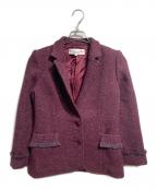 Christian Dior PRET-A-PORTERクリスチャンディオールプレタポルテ）の古着「ツイードフリンジジャケット/Tweed fringe jacket」｜パープル