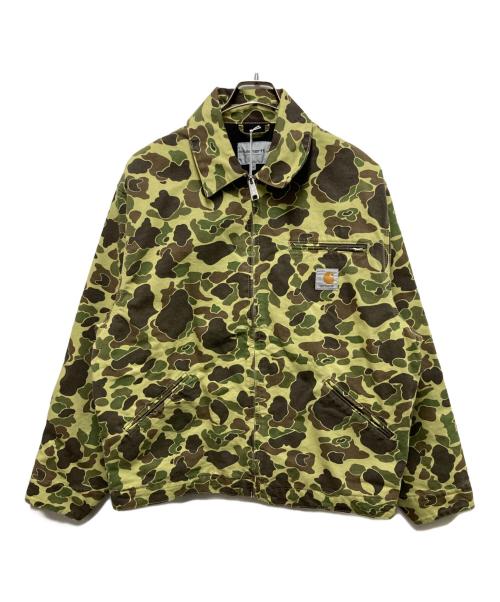 Carhartt WIP（カーハート ワークインプログレス）CARHARTT WIP (カーハート ワークインプログレス) DUCK DETROIT JACKET CAMEO ブラウン×グリーン サイズ:Mの古着・服飾アイテム