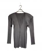 PLEATS PLEASEプリーツプリーズ）の古着「プリーツカーディガン/Pleated Cardigan」｜グレー