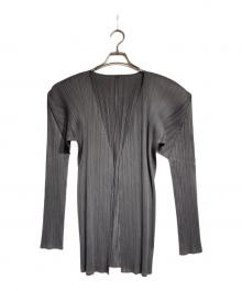 PLEATS PLEASE（プリーツプリーズ）の古着「プリーツカーディガン/Pleated Cardigan」｜グレー