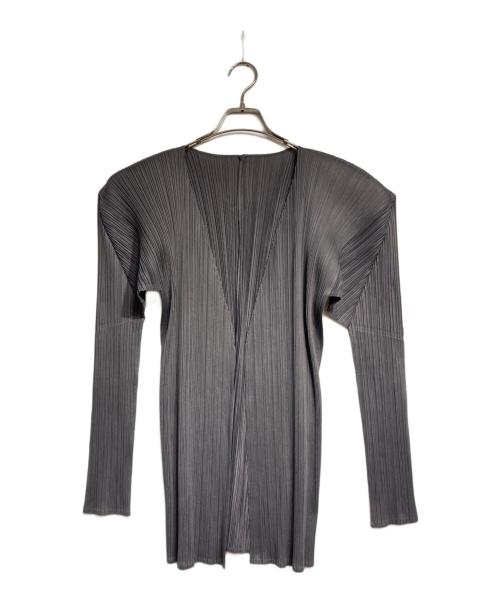 PLEATS PLEASE（プリーツプリーズ）PLEATS PLEASE (プリーツプリーズ) プリーツカーディガン/Pleated Cardigan グレー サイズ:3の古着・服飾アイテム