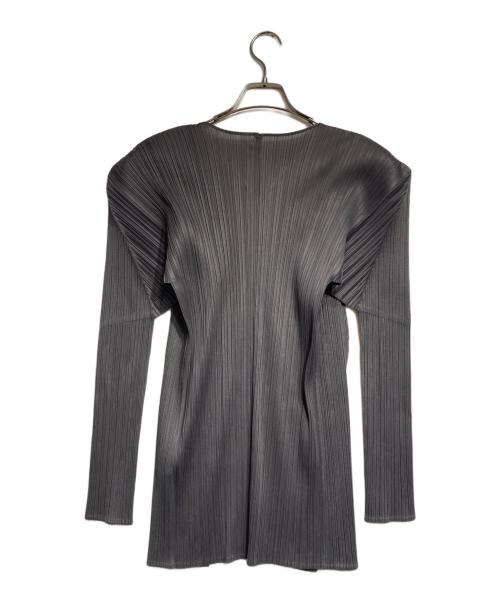 PLEATS PLEASE（プリーツプリーズ）PLEATS PLEASE (プリーツプリーズ) プリーツカーディガン/Pleated Cardigan グレー サイズ:3の古着・服飾アイテム