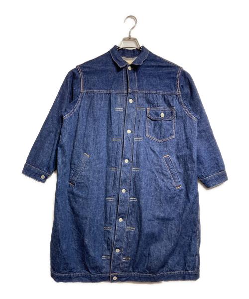 orSlow（オアスロウ）orSlow (オアスロウ) PLEATED FRONT COAT/プリンテッドフロントコート インディゴ サイズ:1の古着・服飾アイテム