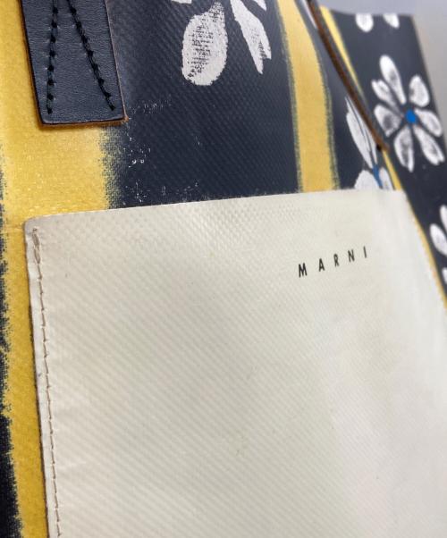 MARNI（マルニ）MARNI (マルニ) FLORAL SHOPPER トートバッグ/フローラルショッパー ブラック×イエローの古着・服飾アイテム